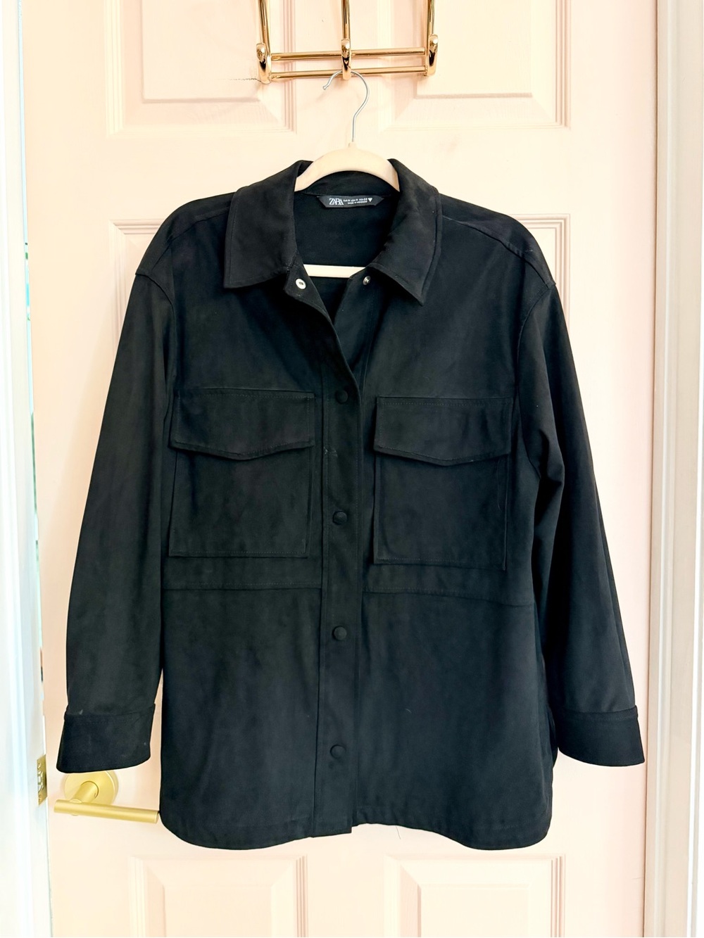 Black faux suede Zara jacket